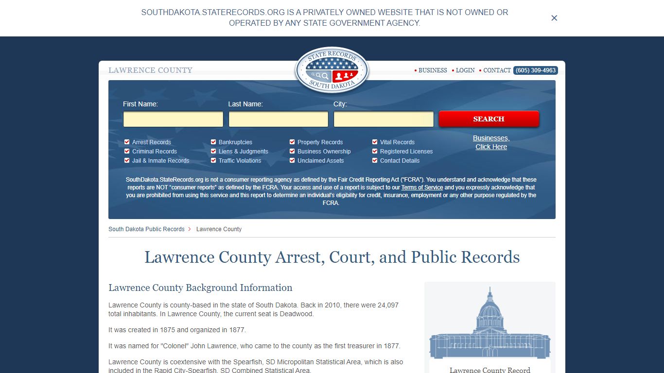 Lawrence County Arrest, Court, and Public Records